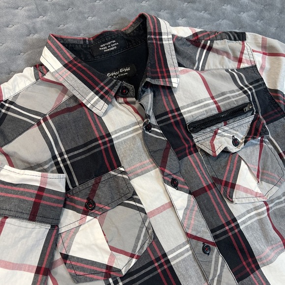 Eighty-Eight Size Large Platinum Button up Long Sleeve Shirt‎ Plaid Slim Mens - Picture 1 of 9